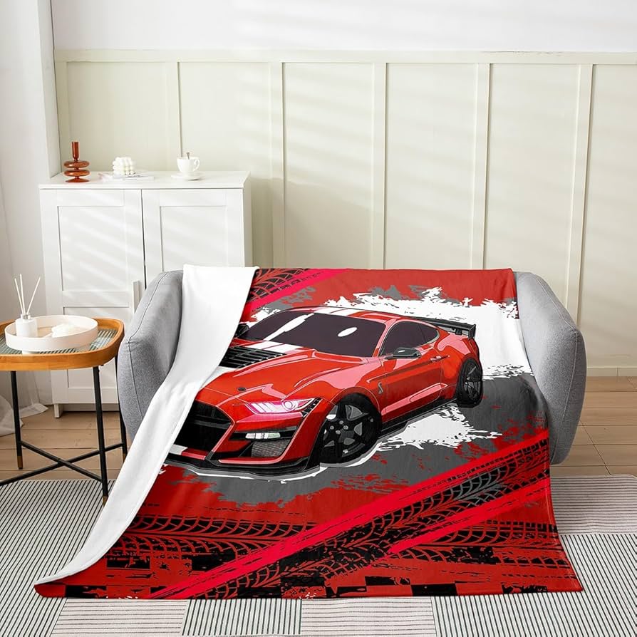 Amazon.com: Erosebridal Race Car Throw Blanket Twin 60x80 Red