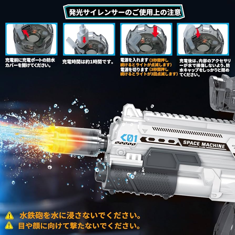 Amazon | Jecimco 水鉄砲 電動 超強力飛距離 男の子 女の子 誕生日の