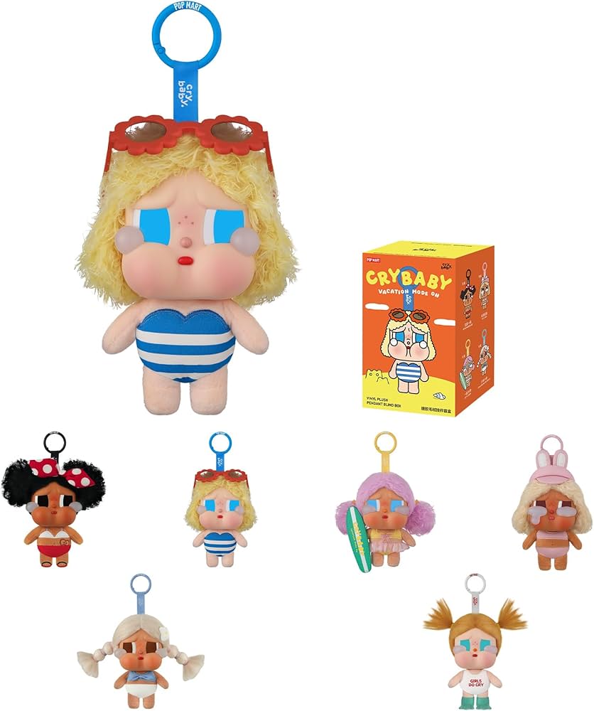 POP MART Crybaby Vacation Mode On Series-Vinyl Plush Pendant Blind