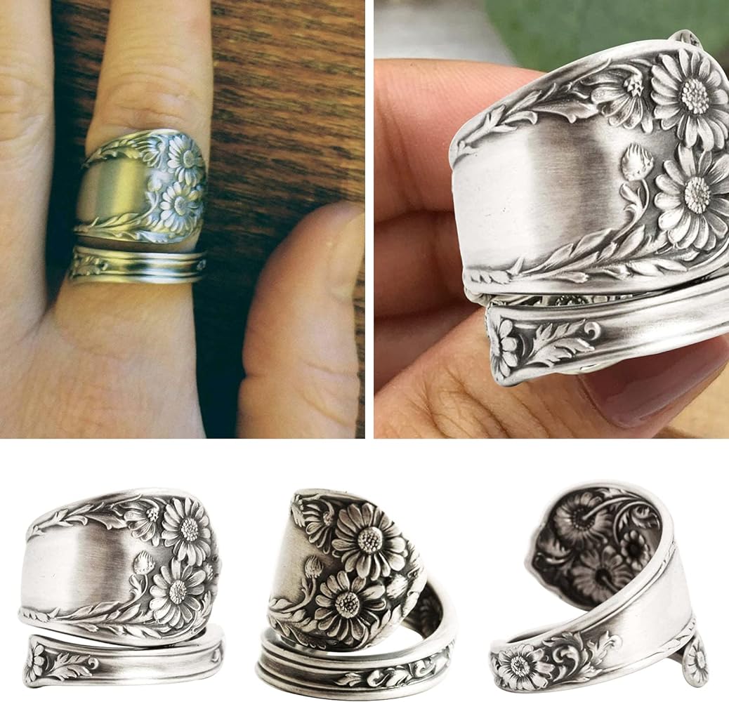 Amazon | 女性用スプーンリング 925スターリングシルバー スプーン