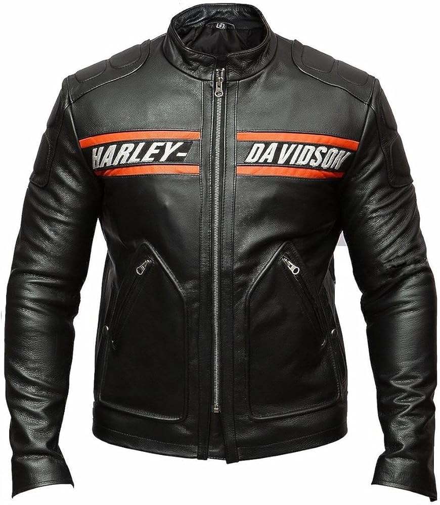 FAMFALCON Men's Harley-D Biker Leather Jacket | Motorcycle Leather