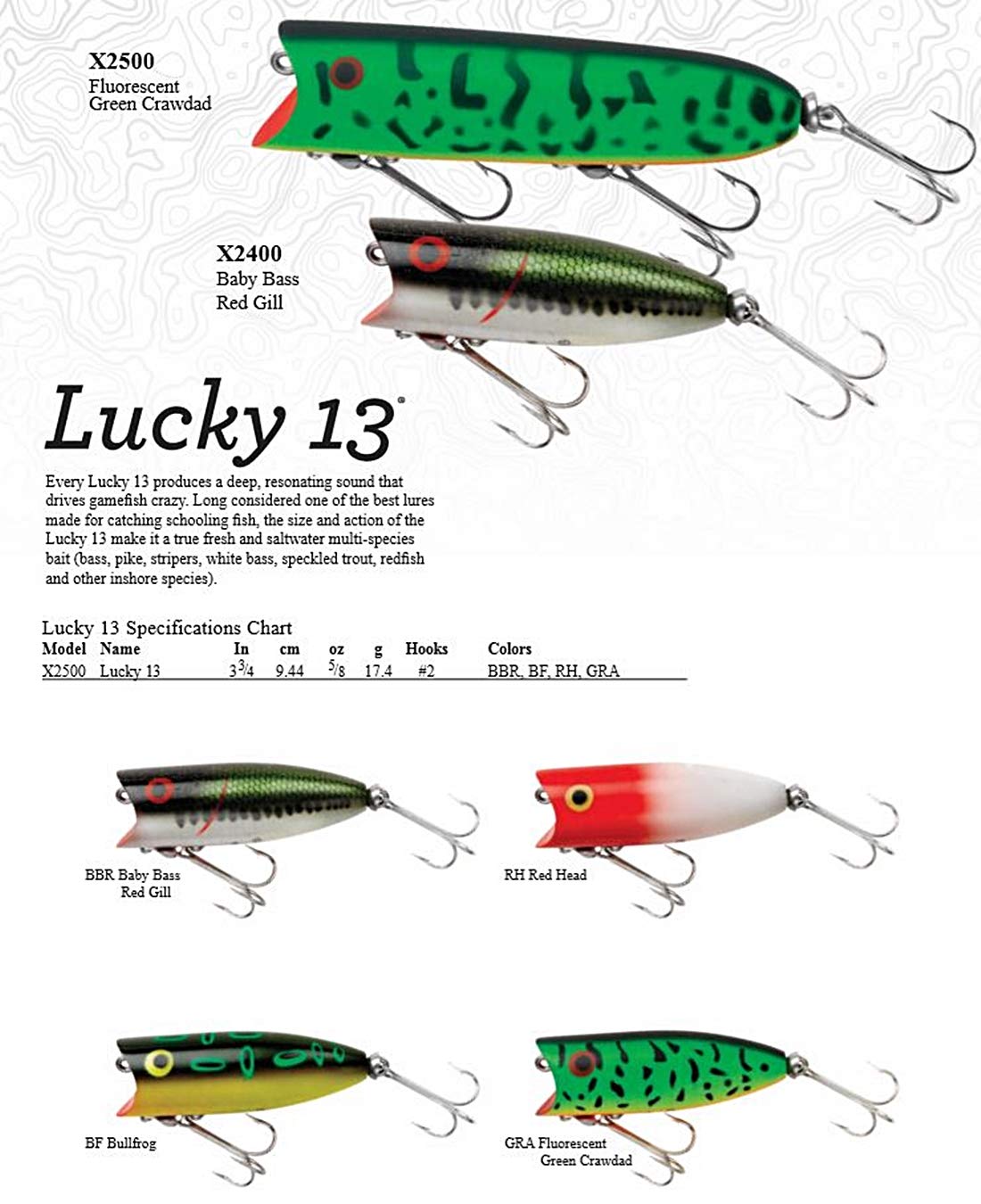Amazon.co.jp: Heddon HEDDON(ヘドン) ルアー ラッキー13 X2500BF