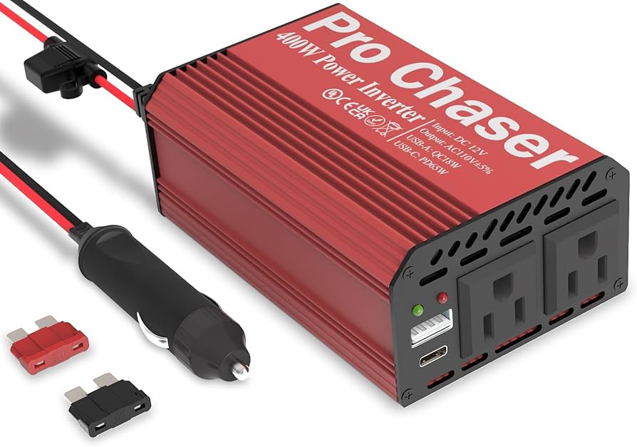 Amazon.com: Pro Chaser 400W Vehicle Power Inverter - 12V DC to
