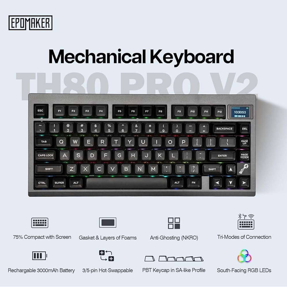 Amazon | EPOMAKER TH80 PRO V2 ワイヤレス ゲーミングキーボード RGB