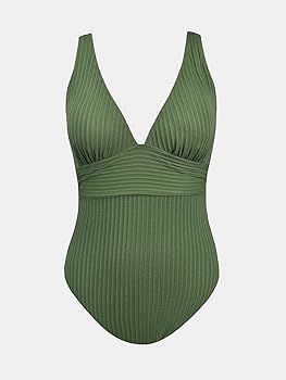 Amazon | [CUPSHE] カップシー レディース ワンピース 水着 グリーン V