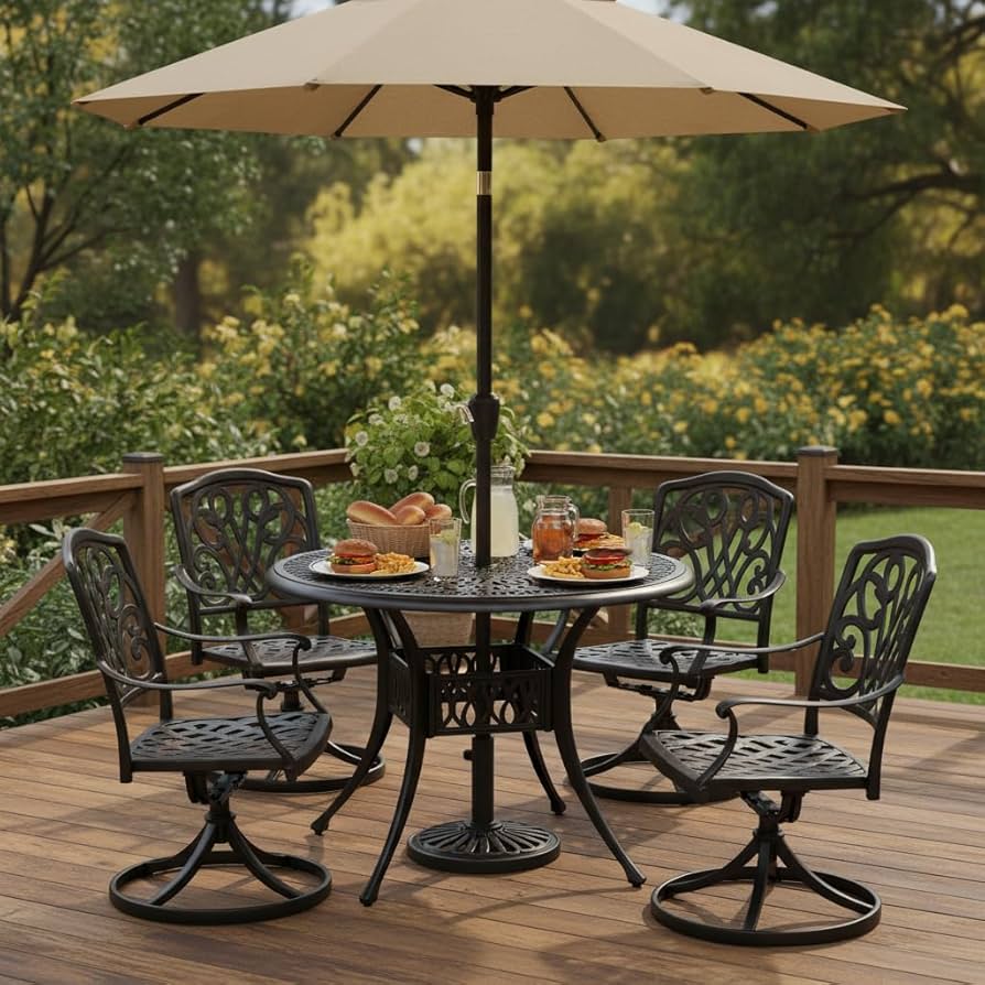 Amazon.com: Tangkula 36 Inch Outdoor Dining Table, Round Cast