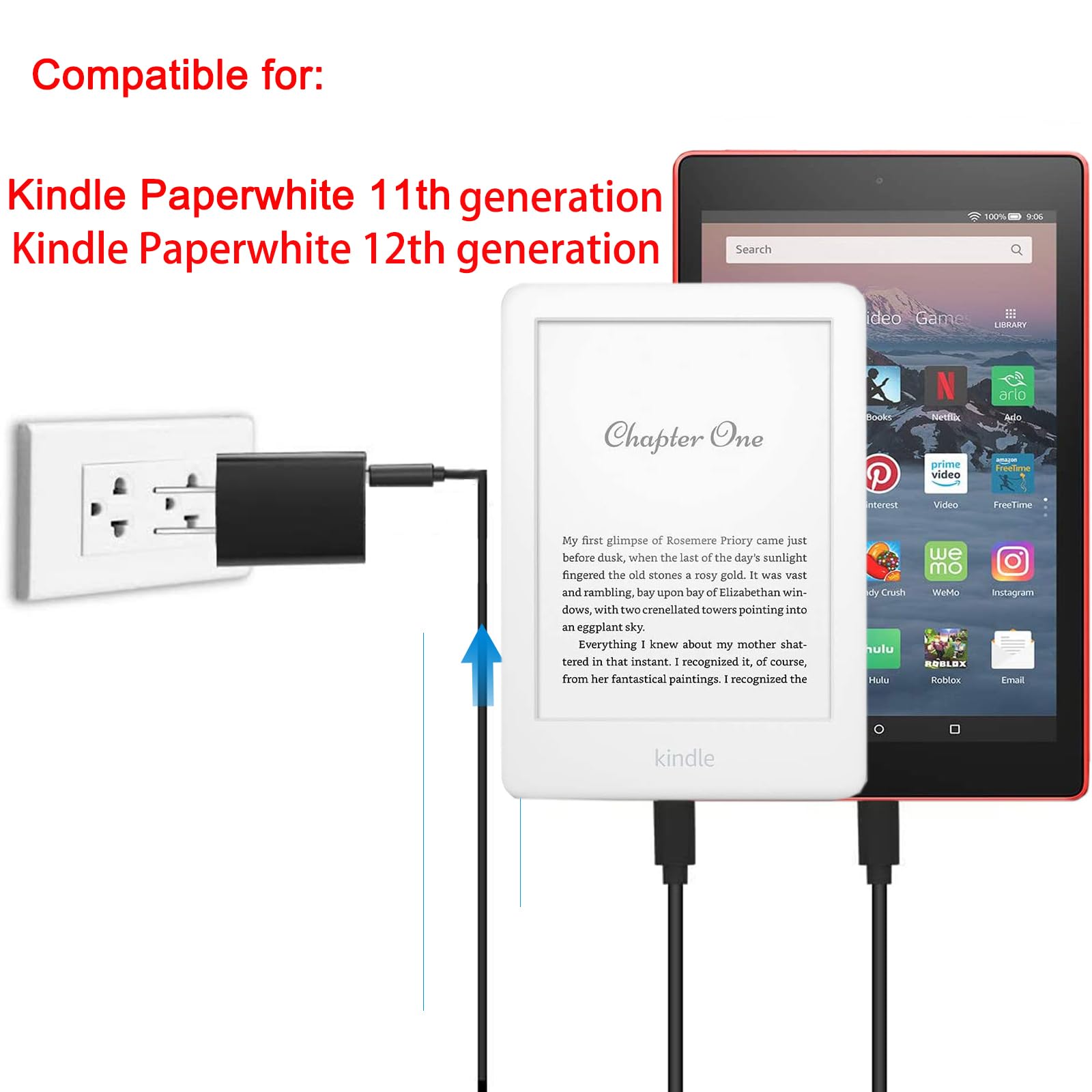 Amazon.com: 10Ft USB C Charger Compatible with Kindle Paperwhite