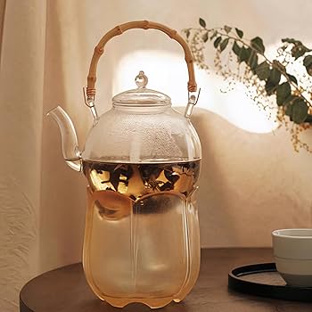 Amazon | OULOVECO 手作り耐熱ガラスティーポット 直火加熱 大容量