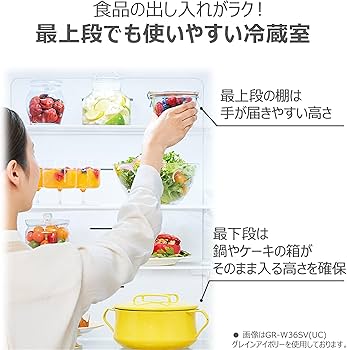 Amazon | TOSHIBA(東芝) 冷蔵庫 幅60.0㎝ 326L GR-W33SC(WU) 3ドア 右