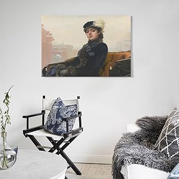 Amazon.co.jp: イワン・クラムスコイポスター有名な絵画「見知らぬ女の