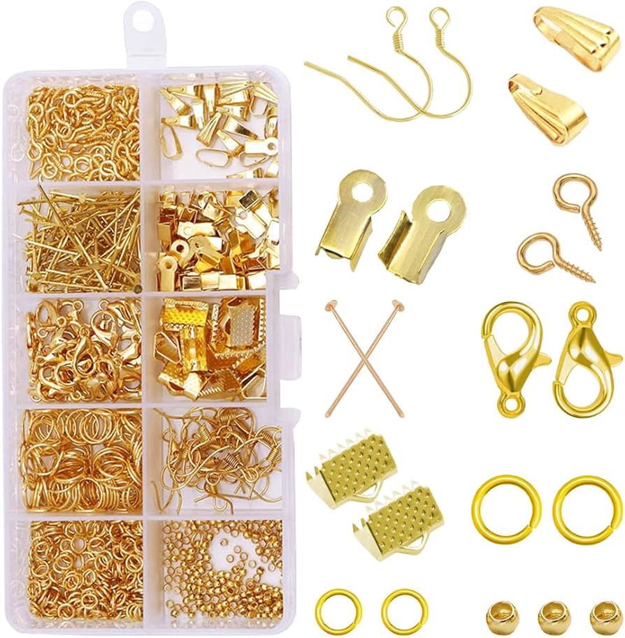 Amazon.co.jp: 金具セット 10種 アクセサリーパーツ 約852個 基礎