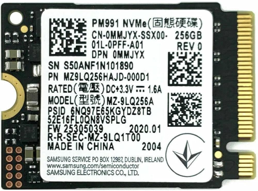 Amazon | Sаmsug 256GB PCIe NVMe 2230 SSD (PM991) (OEM) 30mm | 内蔵