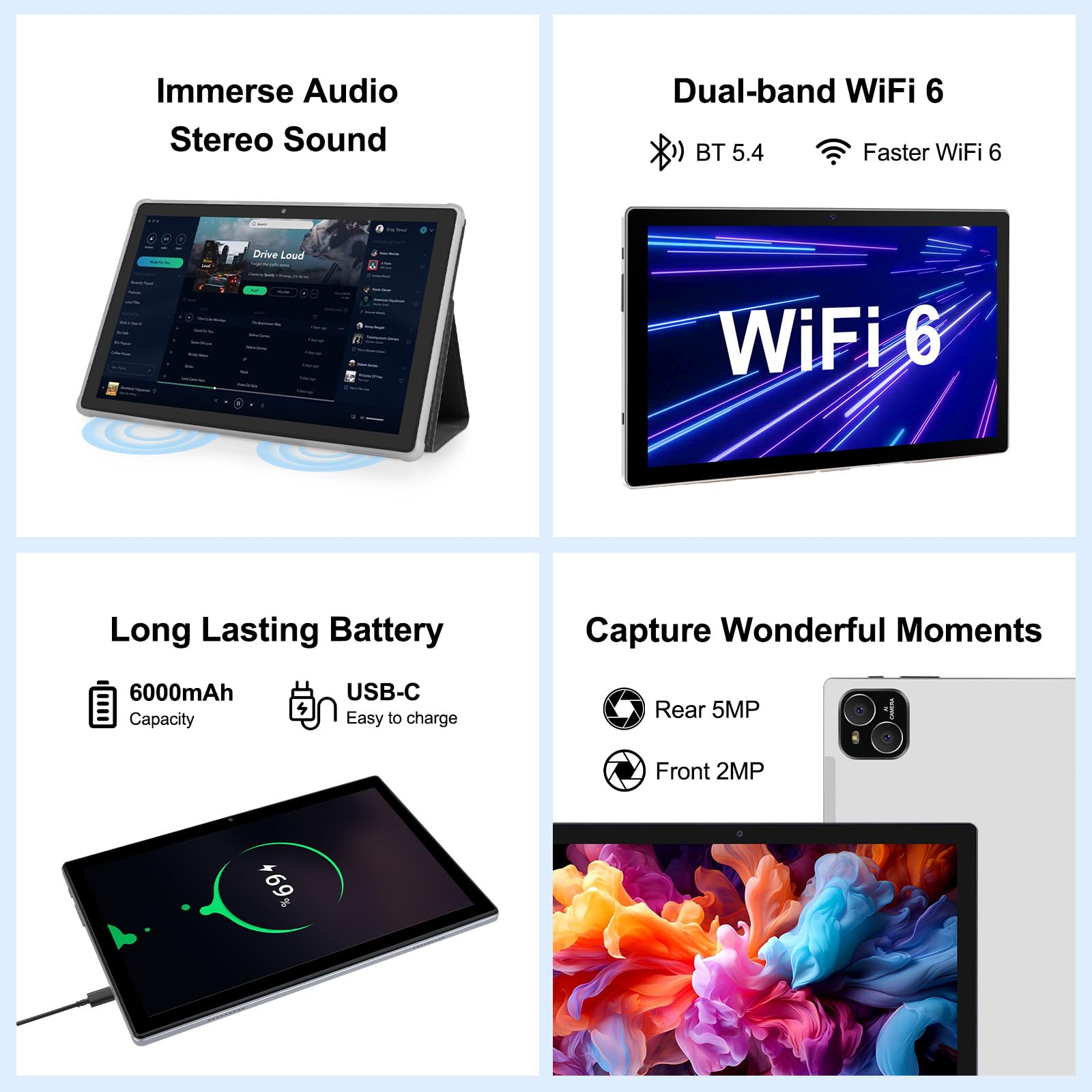 Amazon.co.jp: ATMPC タブレット、10インチ Android 14 タブレット