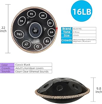 Amazon | ハンドパン 432HZ、10音 22インチ D マイナー ハンド