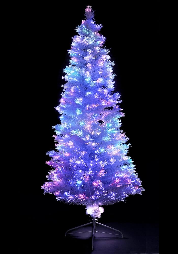 Amazon | LEDファイバーツリー クリスマスツリー 高さ210cm ホワイト