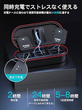 Amazon.co.jp: ワイヤレスマイク, SYNCO G2A2PRO 充電ケース持ち