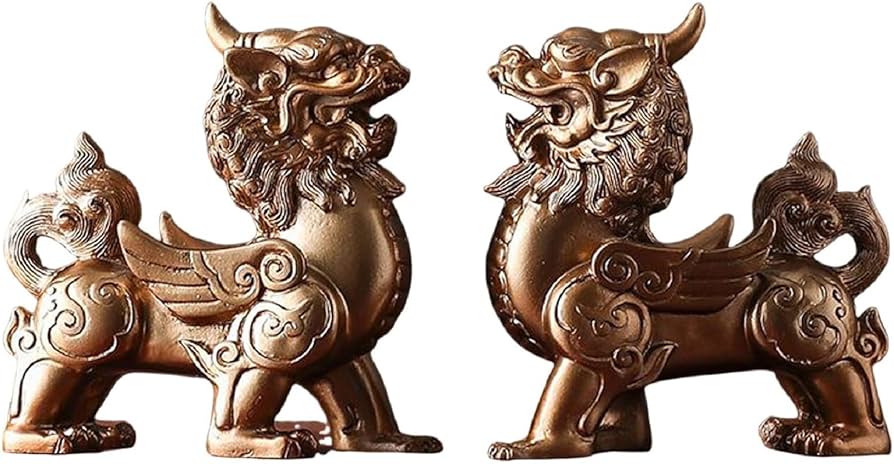 Amazon｜中国風水 貔貅/ピヤオ像 樹脂製貔貅飾り 富と繁栄の置物 家庭