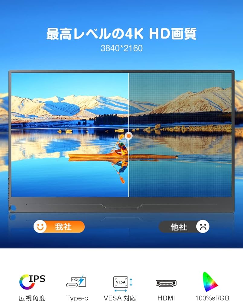 Amazon.co.jp: モバイルモニター Uperfect 4K 15.6インチ 3840*2160
