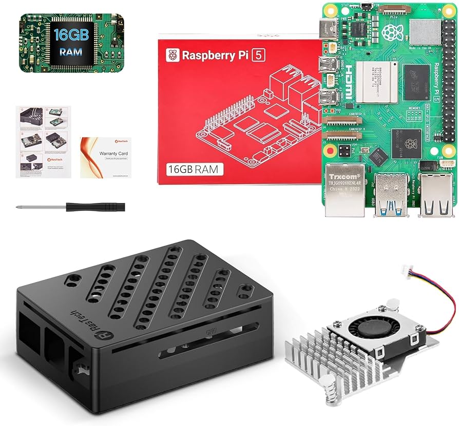 Amazon.com: RasTech Raspberry Pi 5 Kit 16GB RAM with Active Cooler