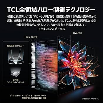 Amazon | TCL 65V型 テレビ 4K 量子ドット MiniLED 倍速 65C8K WHVA