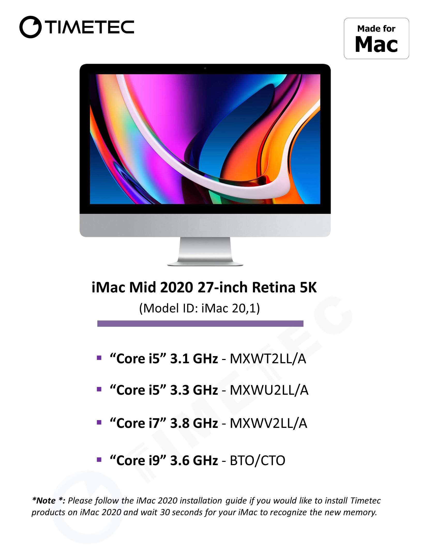 Amazon | Timetec 32GB KIT(2x16GB) Apple DDR4 2666MHz / 2667MHz