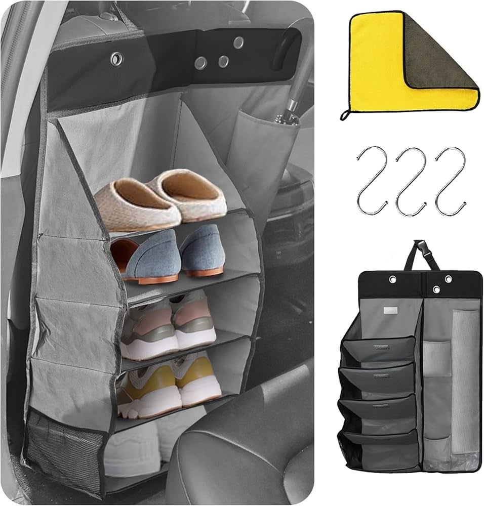 Amazon｜Misoso 車用マルチシューズラック&傘入れ カーシューズラック
