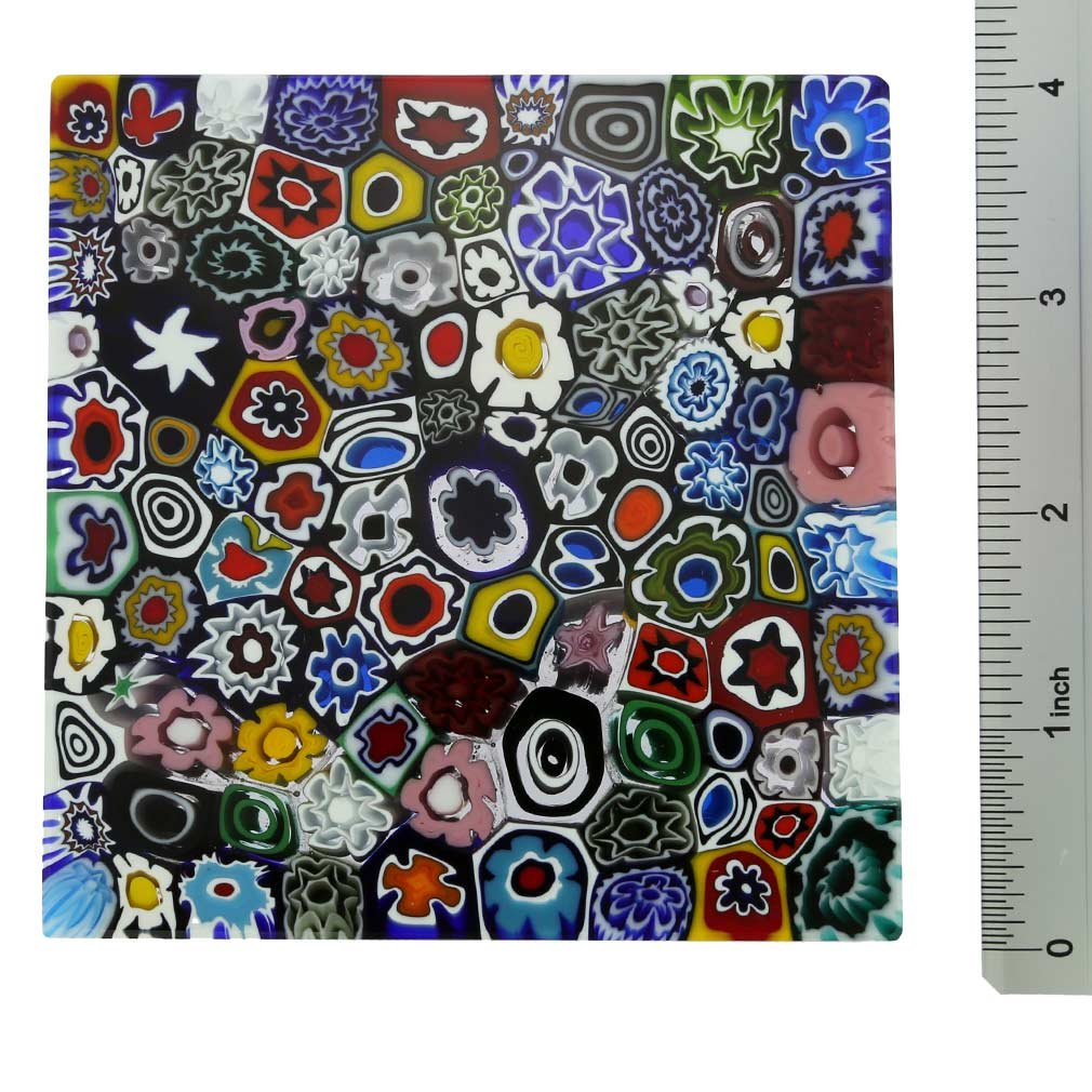 Amazon | GlassOfVenice ムラーノガラス ミルフィオリ 正方形 ペーパー