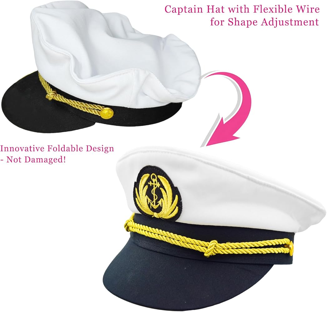 Chiclinco Admiral Captain Yacht Hat with Adjustable Snapback