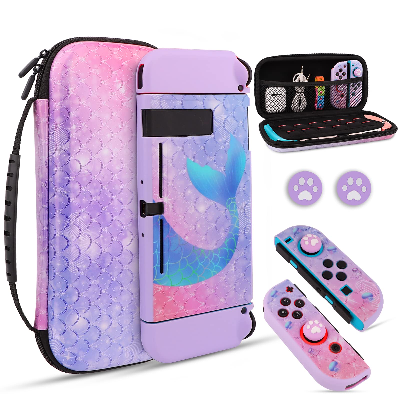 Amazon.com: homicozy Purple Mermaid Hard Carrying Case for