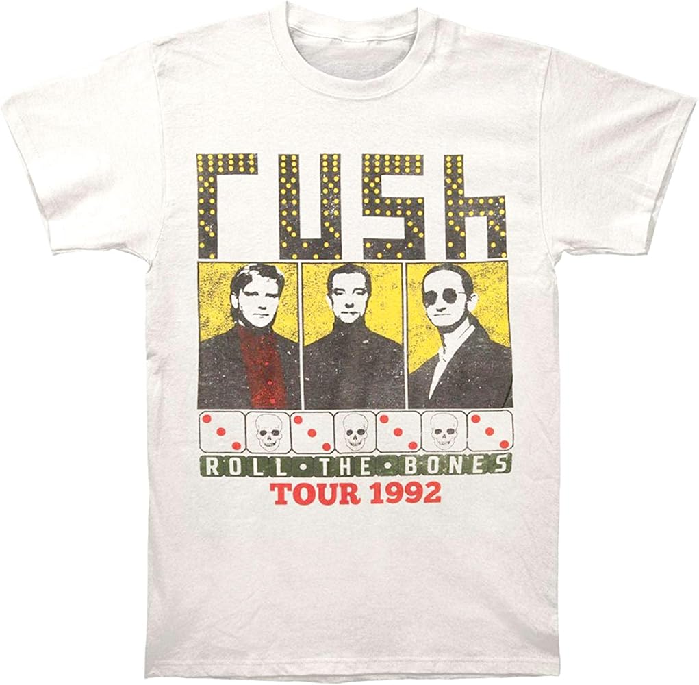Amazon.com: Rush Men's Roll The Bones 1992 Tour Slim Fit T-Shirt