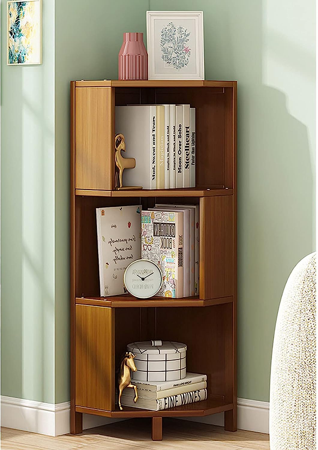 Amazon｜コーナー棚 コーナーラック 本棚 北欧 おしゃれ 棚 ラック