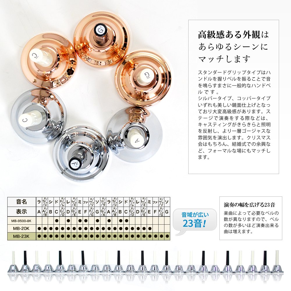 Amazon | ミュージックベル（ハンドベル）23音 MB-23K/S 【Silver