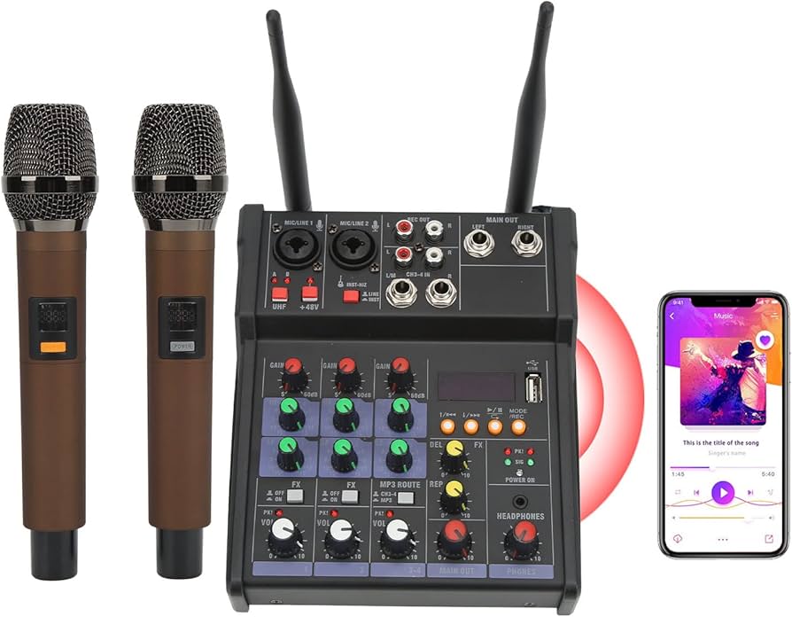 Amazon | Acogedor 4チャンネルオーディオミキサー、デュアル