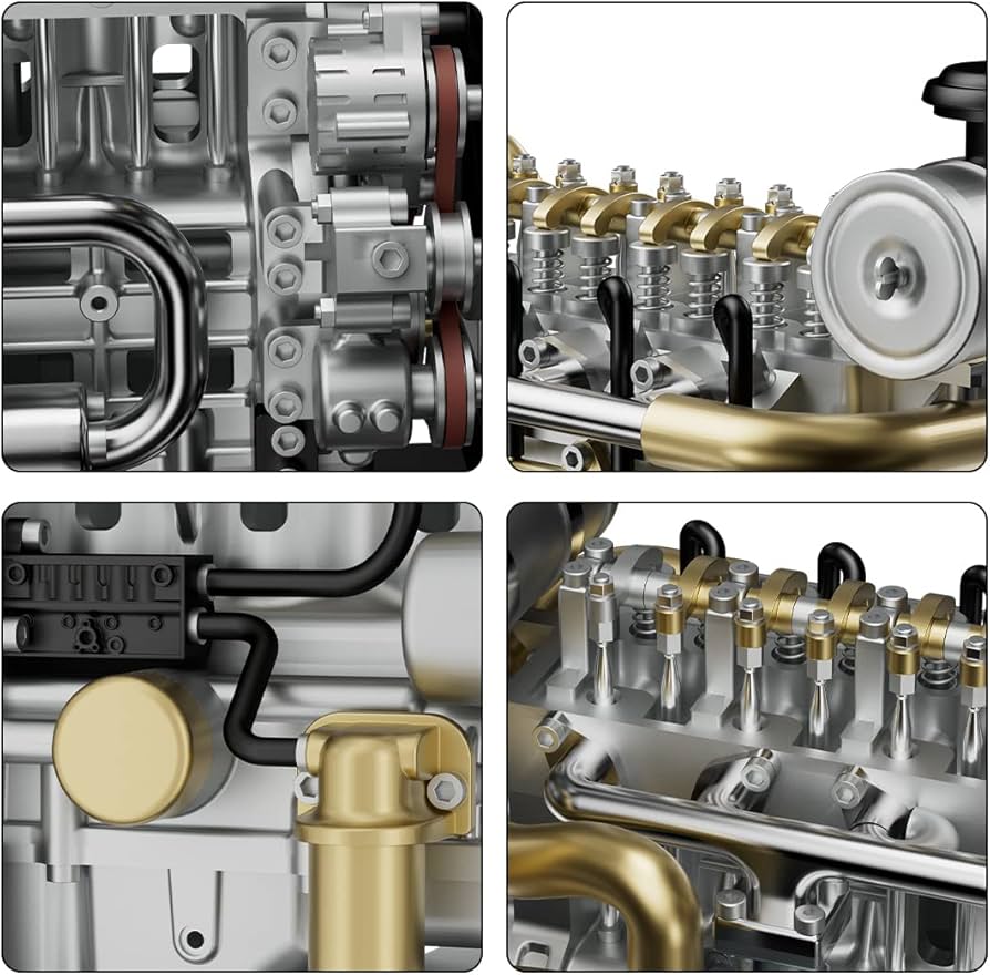 Amazon.co.jp: エンジンモデルキット、1:10 OHV直列4気筒ディーゼル