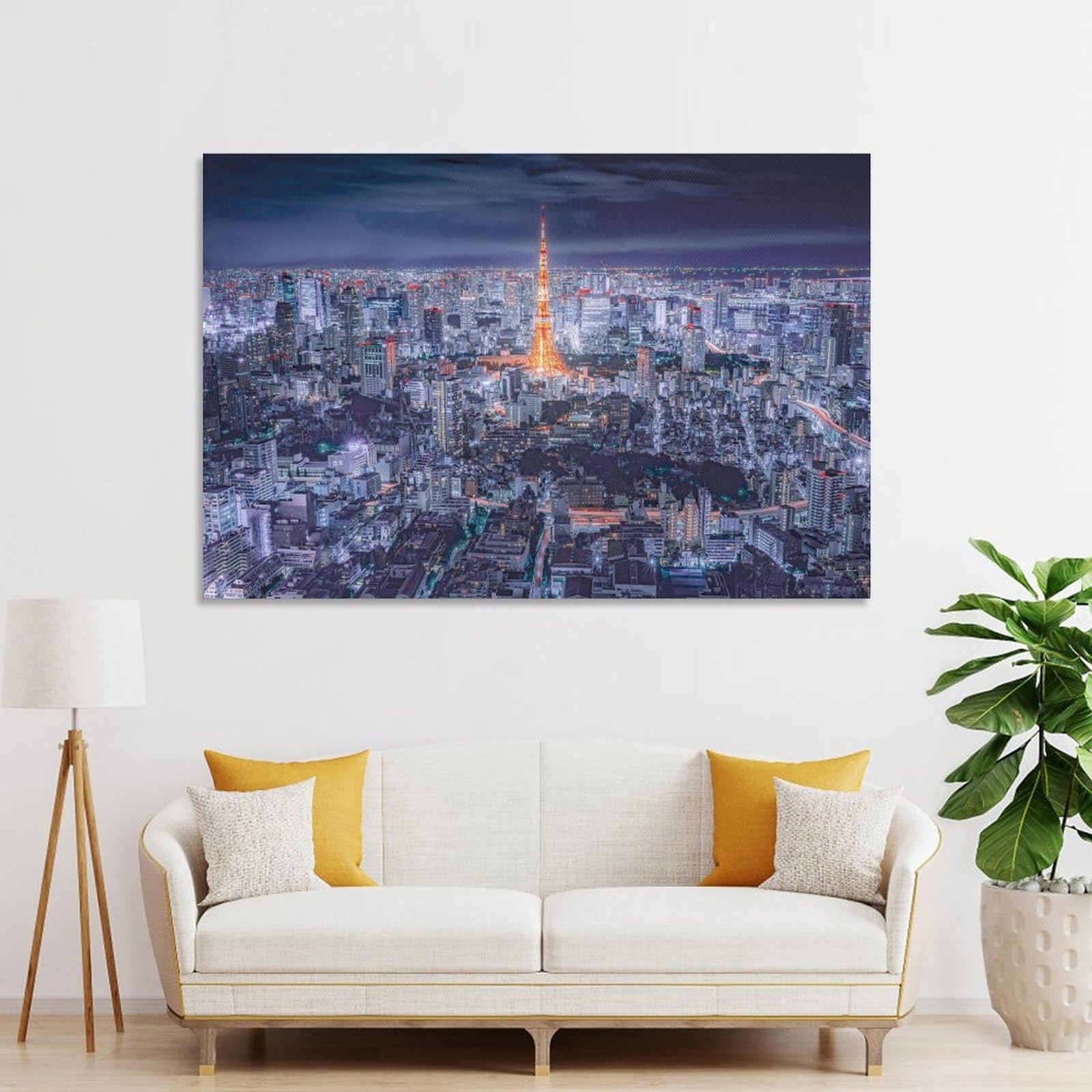 Amazon.co.jp: 絵画 東京タワーと夜の街インテリア 絵画 東京タワーの