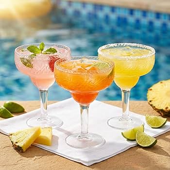 Amazon.com | ZENFUN 6 Pack 16oz Acrylic Margarita Glasses, Clear