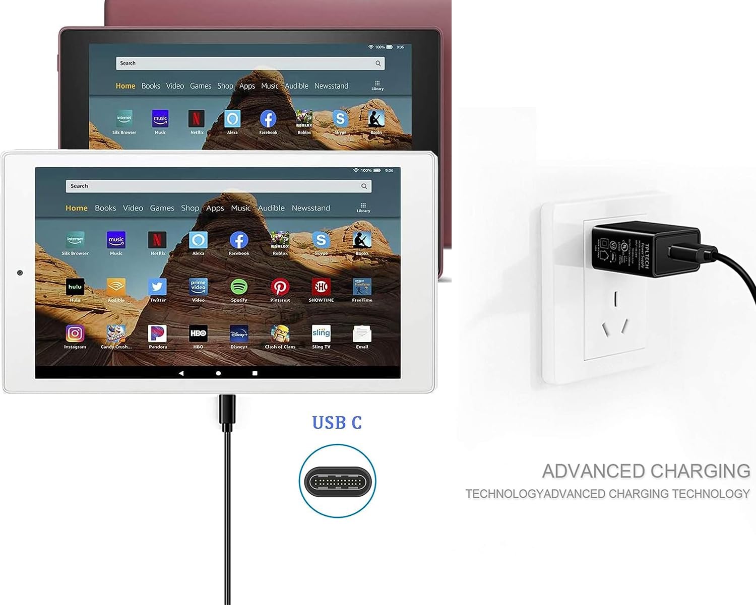 Amazon.co.jp: 高速充電器 Fire HD 10 タブレットケーブル HD 8、Fire