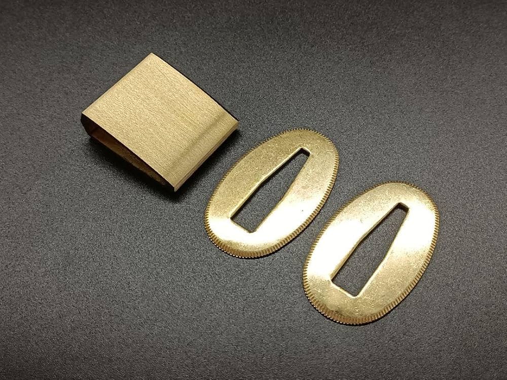 Amazon.co.jp: 日本刀装具 はばき 切羽 金色 銅製 はばき せっぱ