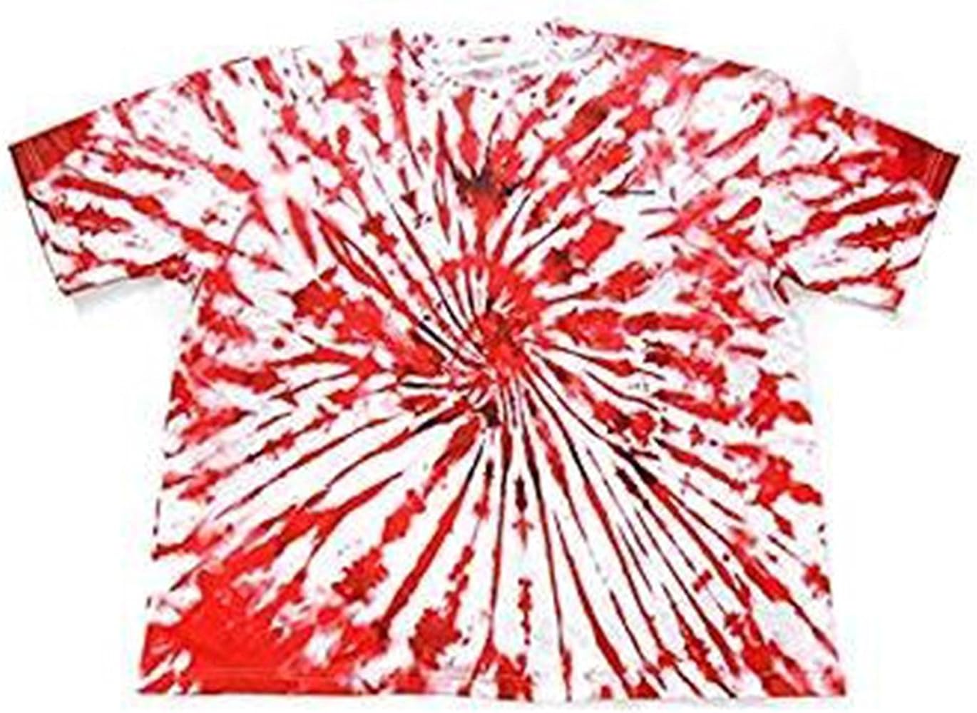Amazon | タイダイ柄 半袖 ビッグ Tシャツ 赤白 M レッド メンズ