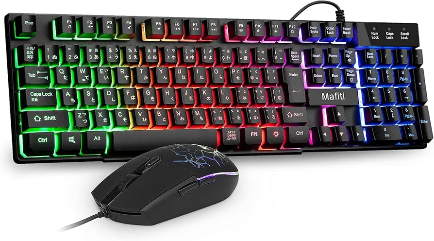 Amazon | Mafiti ゲーミング キーボード マウス セット USB有線 106