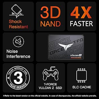 Amazon.com: TEAMGROUP T-Force Vulcan Z 256GB SLC Cache 3D NAND TLC