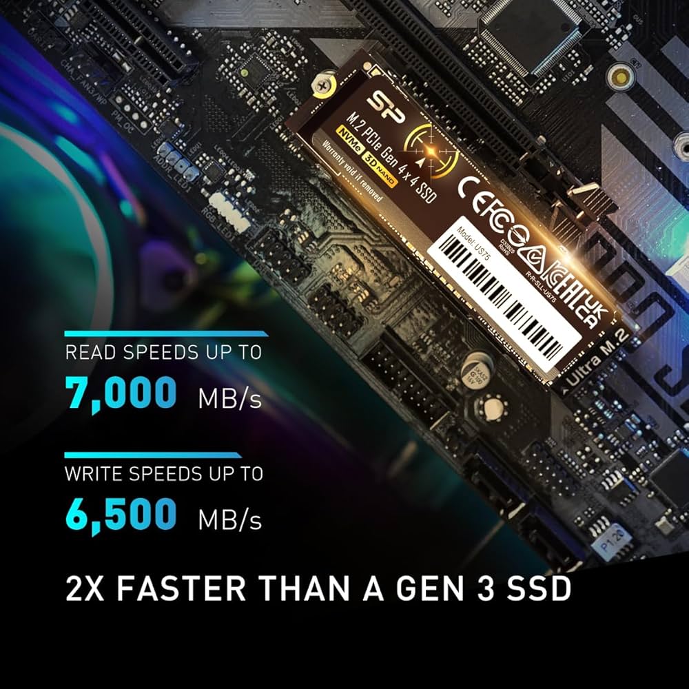 Amazon | シリコンパワー 1TB US75 NVMe PCIe Gen4 M.2 2280 SSD R/W