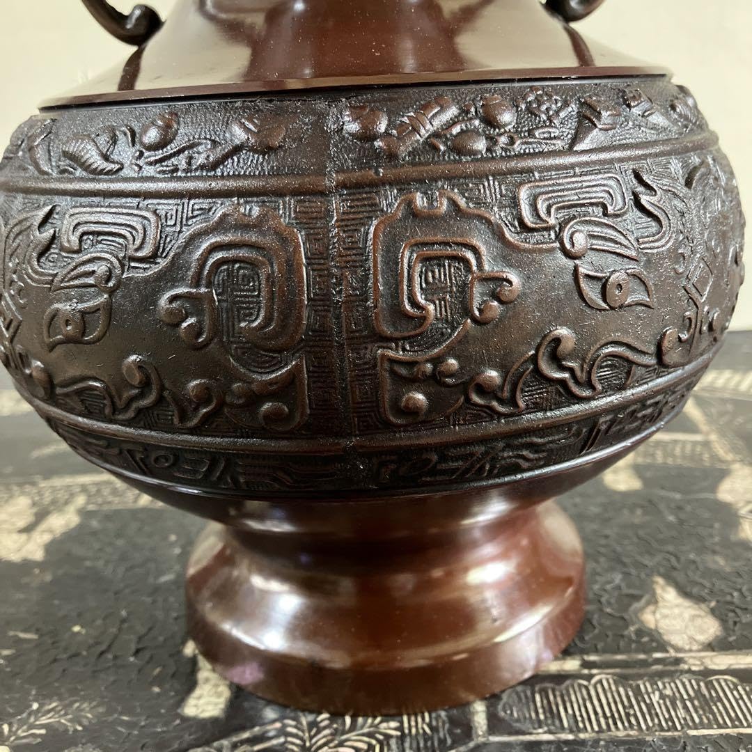 銅製 花瓶 花器 骨董品重1367g 【公式通販】