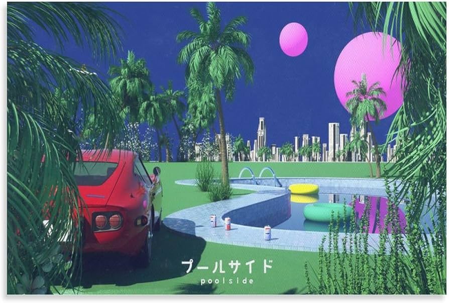 Amazon.co.jp: イラストレーター 永井博 アートポスター 80年代シティ