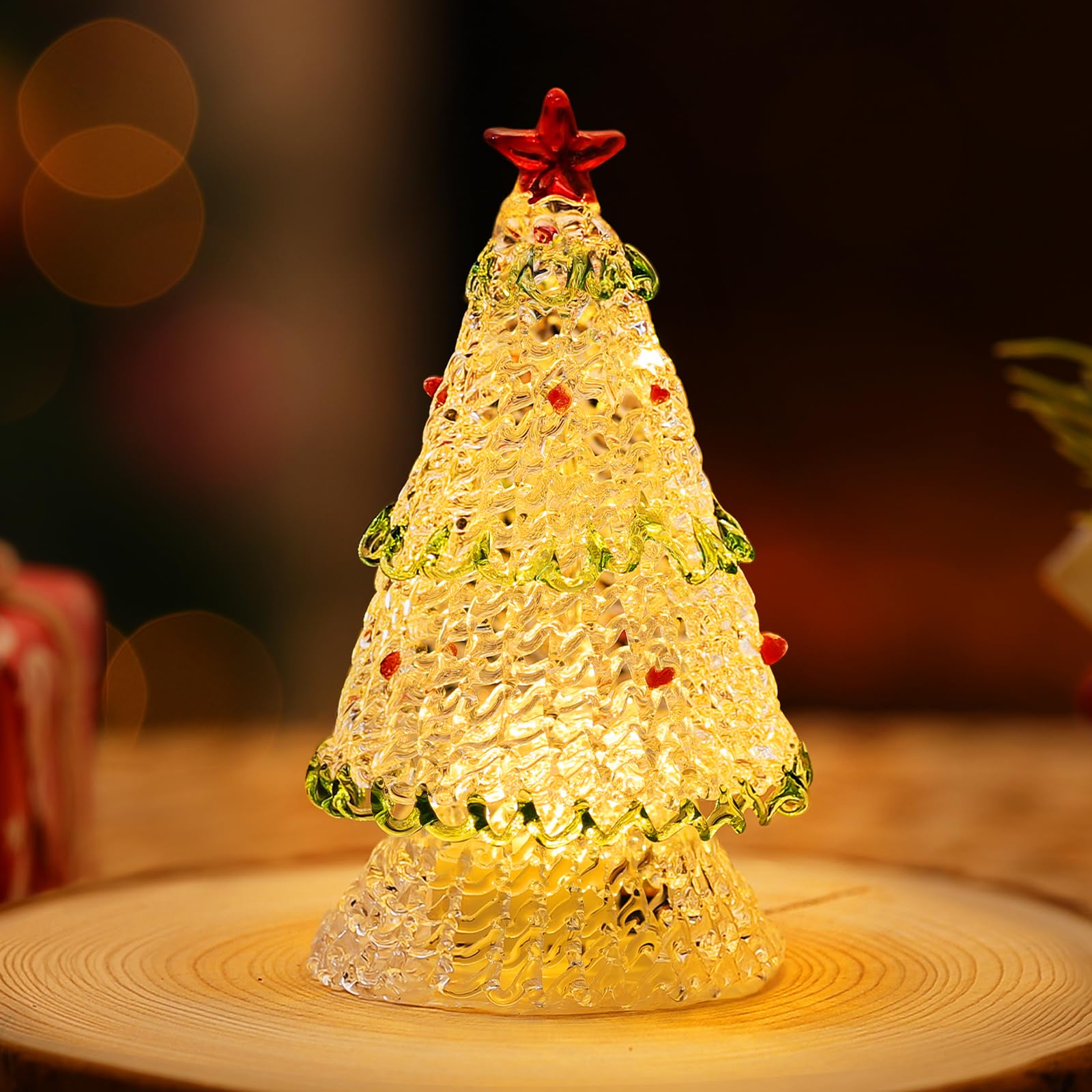 Amazon | Lewondr ミニクリスマスツリー 置物飾り 卓上クリスマス