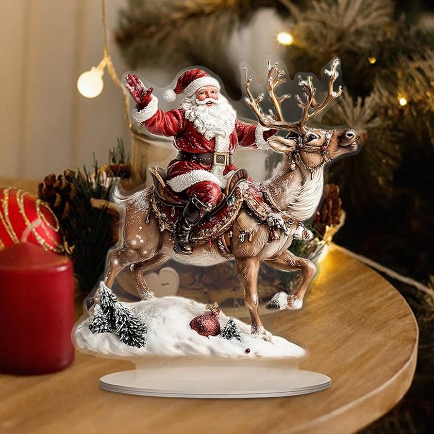 Amazon.co.jp: サンタ クリスマス像 - 卓上アクリル サンタ クロース像