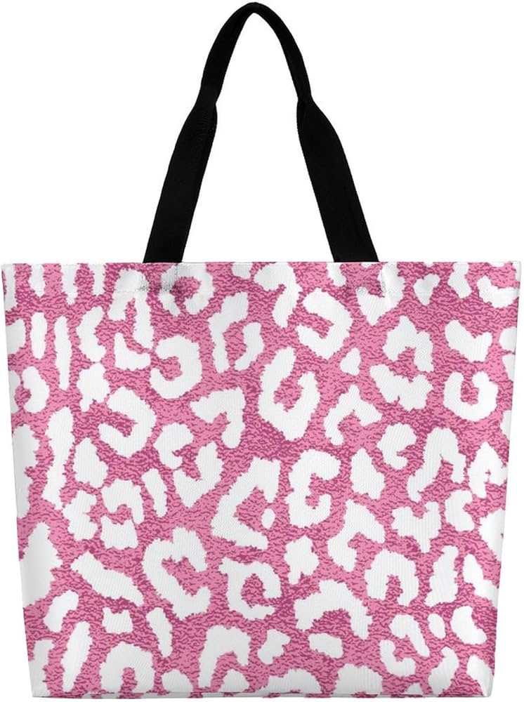 Amazon.co.jp: トートバッグ ピンクのヒョウ柄 ハンドバッグ