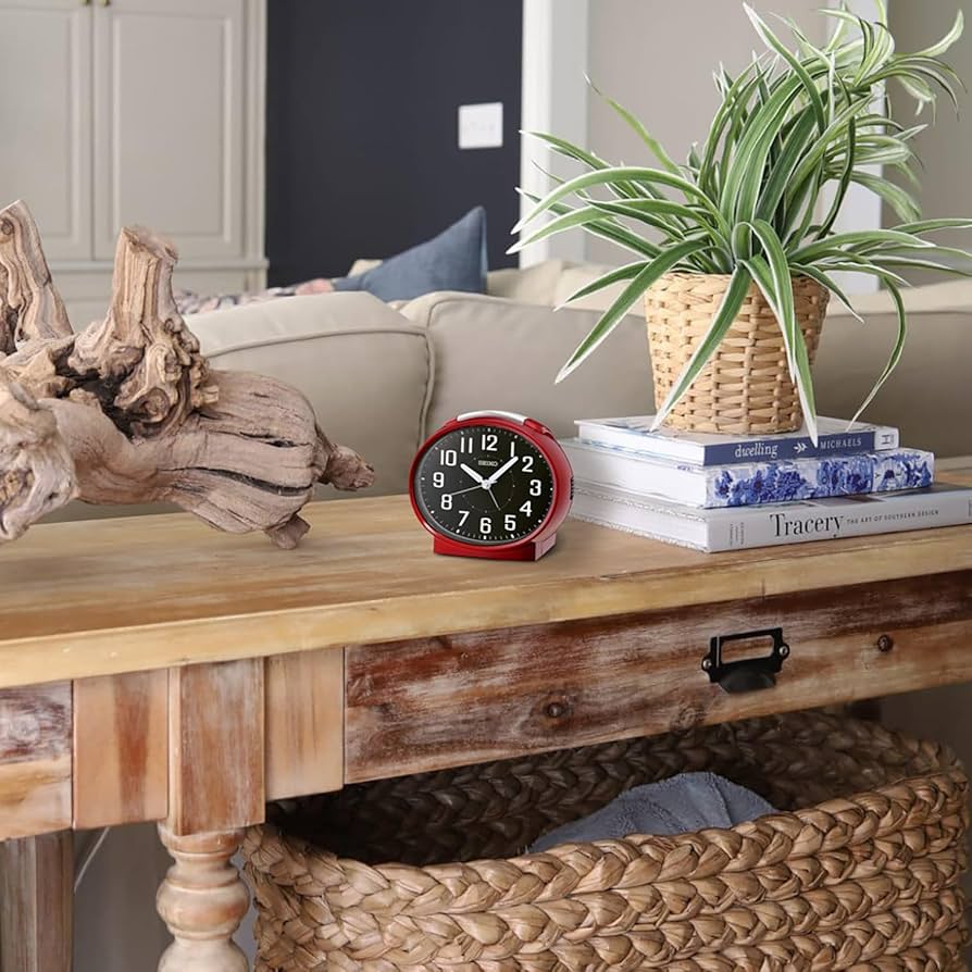 Amazon.com: Seiko QHK059RLH Oval Non Ticking Bedroom Alarm Clock