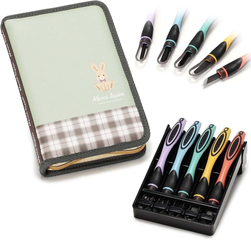 Amazon.co.jp: モリベクリエーション 2WAYGRIP彫刻刀セット 安全ガード