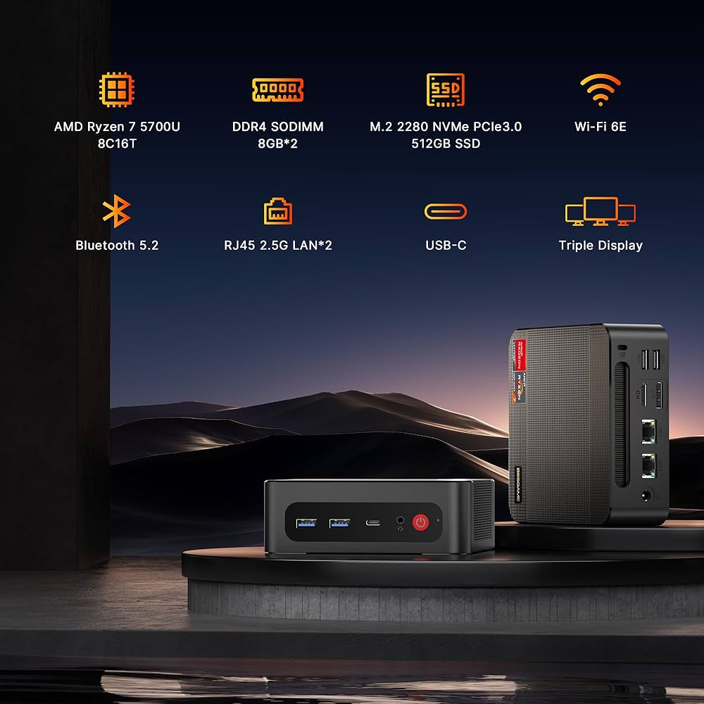 Amazon.co.jp: BOSGAME P4 ミニPC Ryzen 7 5700U 小型PC 32GB DDR4